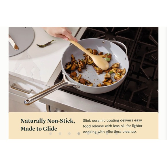 Caraway 12-Piece Ceramic Cookware Set - Grey Color - Non-stick and Non-Toxic New - Picture 7 of 16